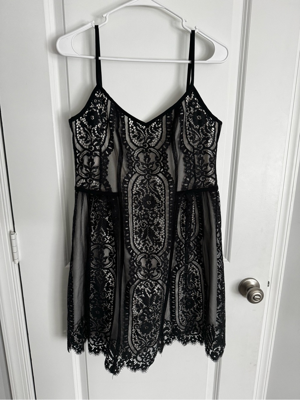 Anthropologie Nanette Lepore Ginevra Lacework Dress Black and White